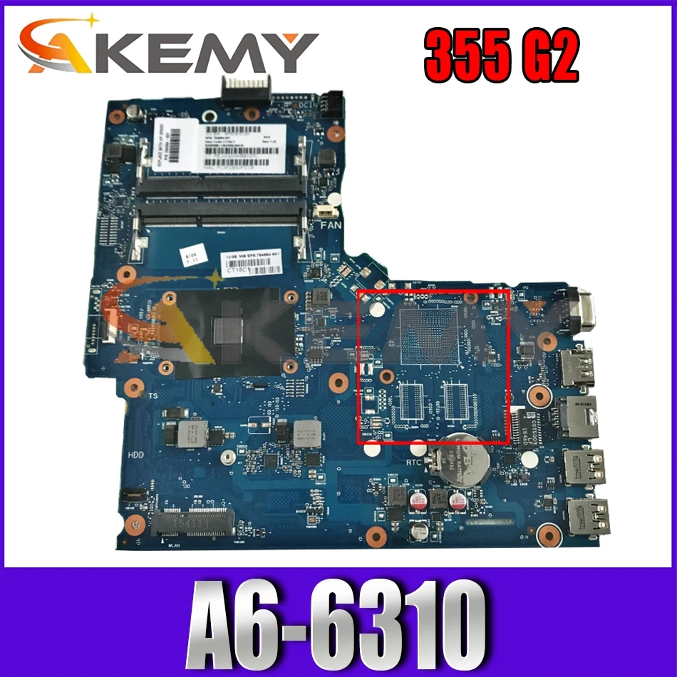 

764685-001 764685-601 For HP 355 G2 A6-6310 AM6310 Laptop Motherboard 6050A2612501-MB-A01 DDR3 Notebook Mainboard