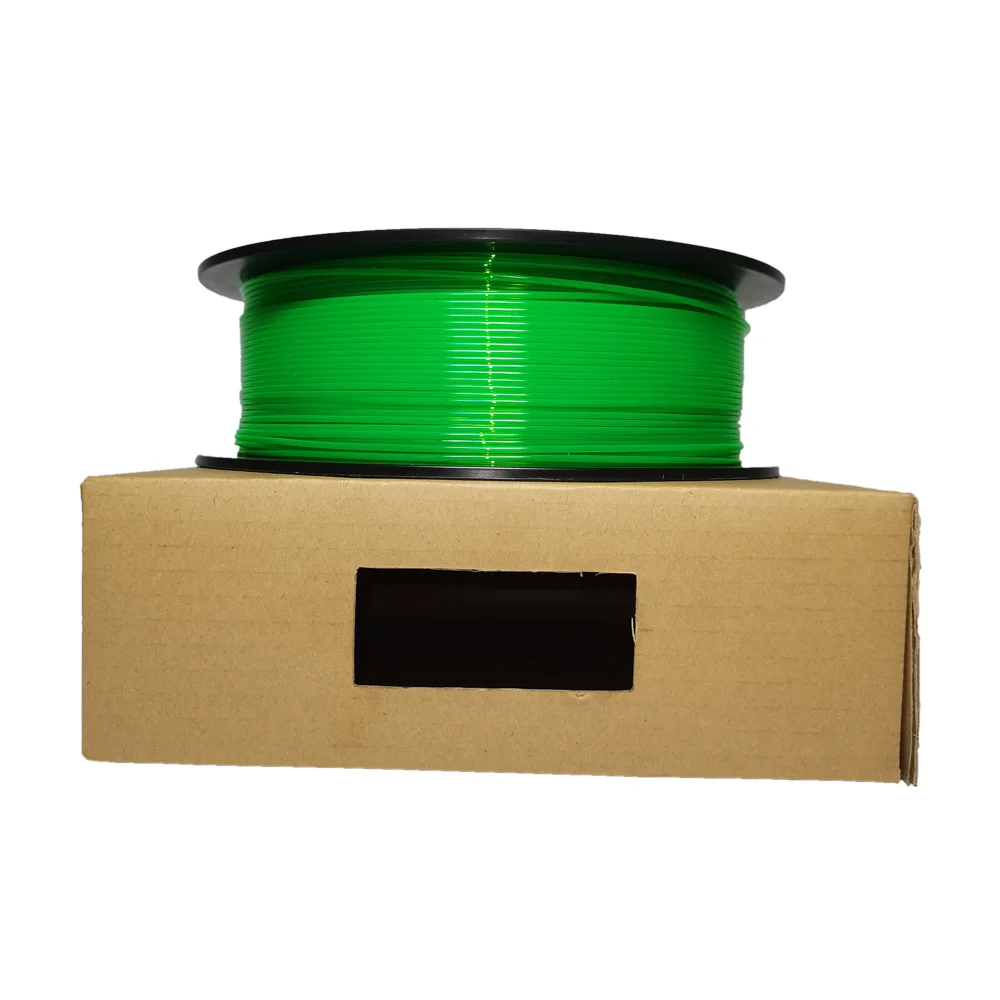 

High Hardness 3D Filament Supplier 1kg 1.75mm Transparent Green PETG Filament