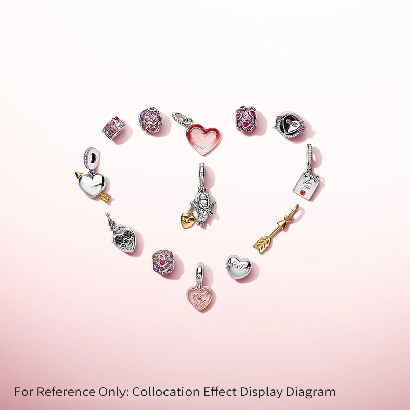 

100% 925 Sterling Silver Original Engraving 1:1 True Love Heart Bead Factory Direct Batch Free