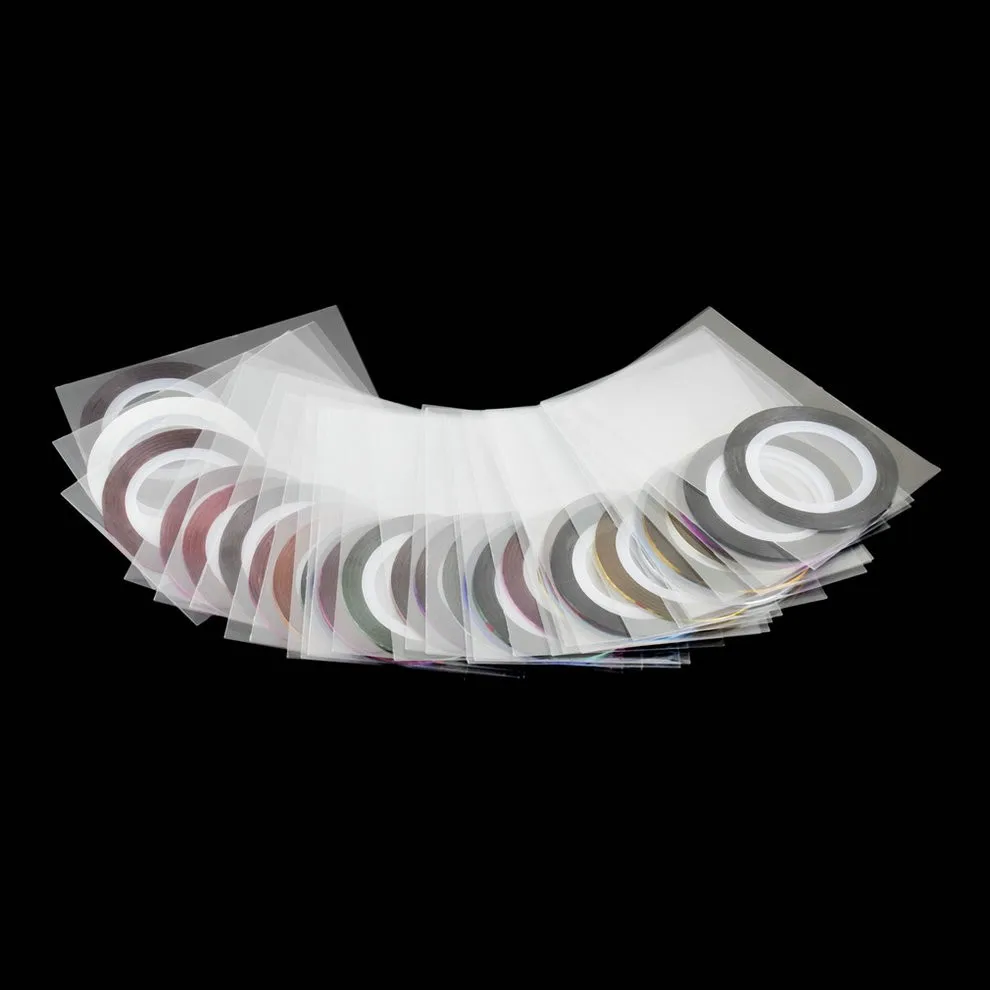 Разноцветная матовая Блестящая лента для ногтей линия русалки красочная