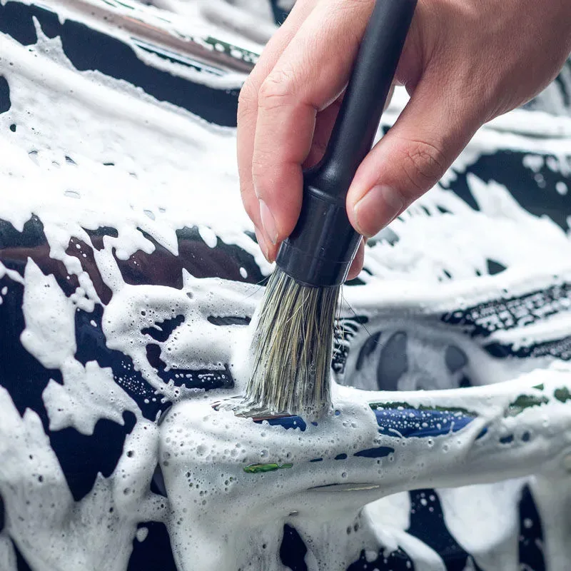 Car Detailing Brush Natural Boar Hair Mixed With Fibre Auto Tire Wheel Rims Wash Air Outlet interior Cleaning Tool | Автомобили и