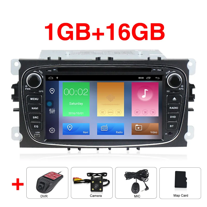Новинка! HD1024* 600 2din Android 9,1 автомобильный Радио dvd-плеер gps навигация для FORD/Focus/S-MAX/Mondeo/C-MAX/Galaxy/Kuga 2+ 32G wifi - Цвет: Car dvd camera DVR B