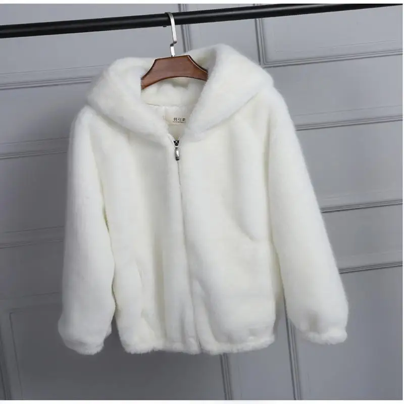 

ZITY 2020 New Women 'S Winter Coat Female Mink Cashmere Warm Jacket Loose Plush Hooded Thick Coat