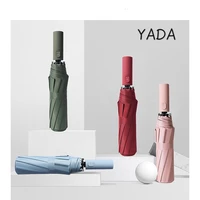 yada 10 bone solid color automatic umbrella clear folding female male umbrellas for man women rain business umbrella ys200046