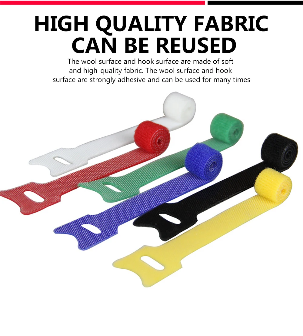 50 шт./лот разноцветный органайзер для кабеля ремни управления застежки стяжки