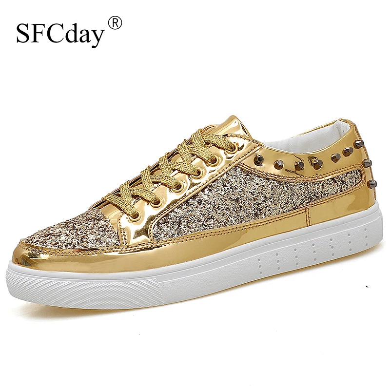 Женская Повседневная обувь из искусственной кожи серебристые кроссовки на