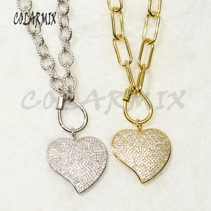 3 шт модные большие звенья цепи ожерелье аксессуары сердце кулон мода цепь для