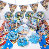 toy story disney themed party decoration 6 people cups plates %ef%bc%8c flag napkin%ef%bc%8cbaby shower straws%ef%bc%8cbirthday party decoration