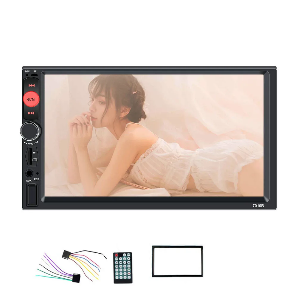 with frame Авторадио 2 Din автомагнитола Bluetooth HD " сенсорный экран Estereo Para Авто Центральный Multimidia MP5 плеер Coche 7010B рамка - Цвет: with frame