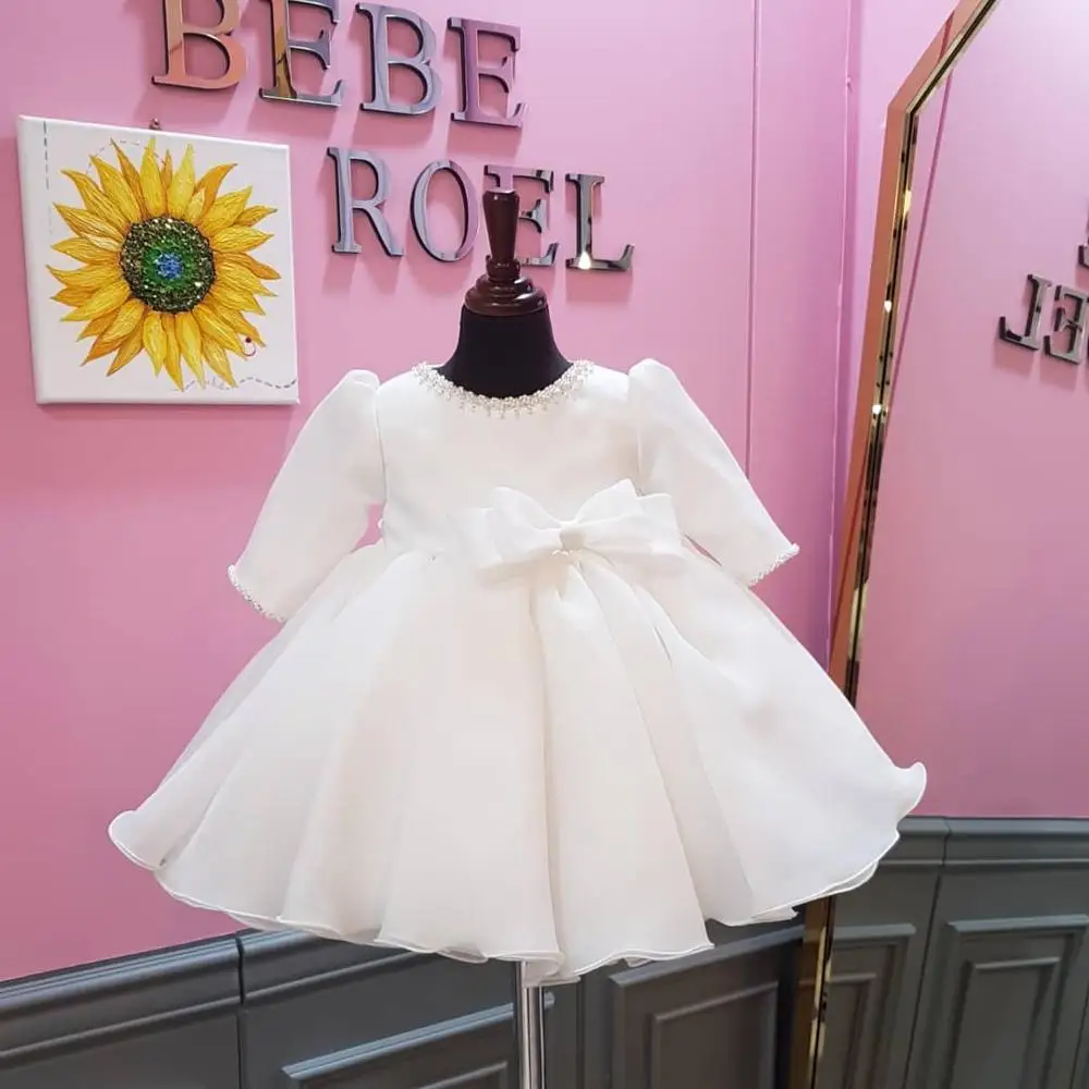 Детское платье с длинным рукавом бусинами|Платья| |