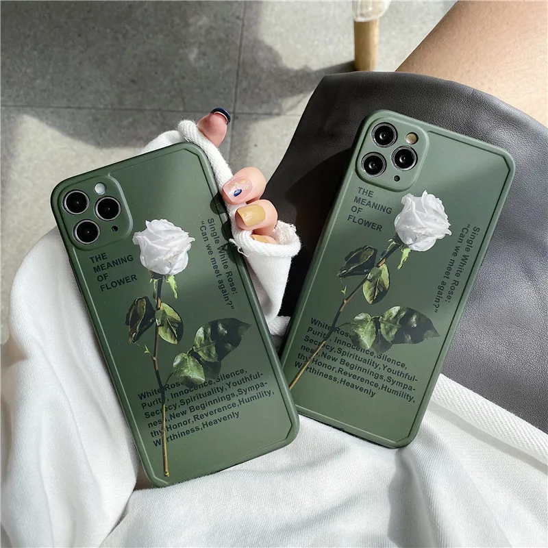 Винтажный чехол с белыми розами для iPhone Xs Max XR X iPhone11 мягкий силиконовый 11 Pro 7 8 Plus SE