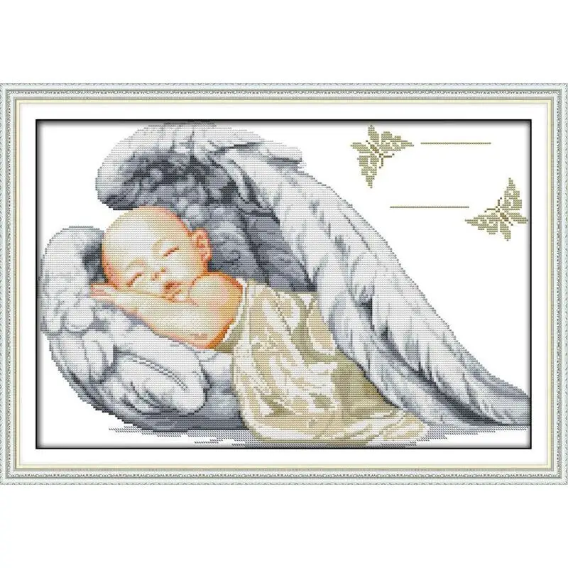 Joy Sunday Angel baby 11CT DMC с принтом на холсте 14CT Набор для вышивки крестом сделай сам