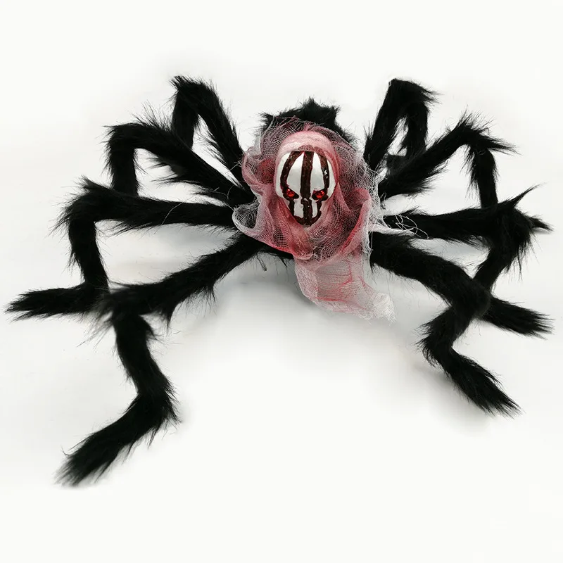 

Halloween Spider Decoration Ghost House Terror Decoration Projects Simulated Skull Hair Spider Web