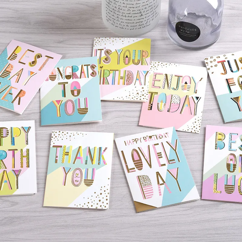1Set Thank You Card Blessing Writing Paper Cards Gift Decor Greeting Christmas Wedding Birthday Party Invitation | Дом и сад