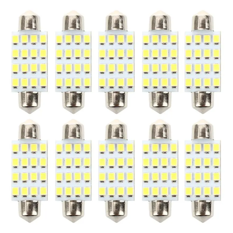 

New 10pcs 42mm 1.72" 1210 SMD 16-LED Festoon e Light White 211-2 212-2