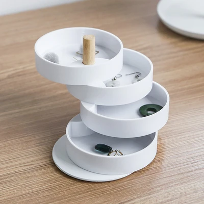 Вращающиеся коробки для хранения ювелирных изделий в скандинавском стиле чистый