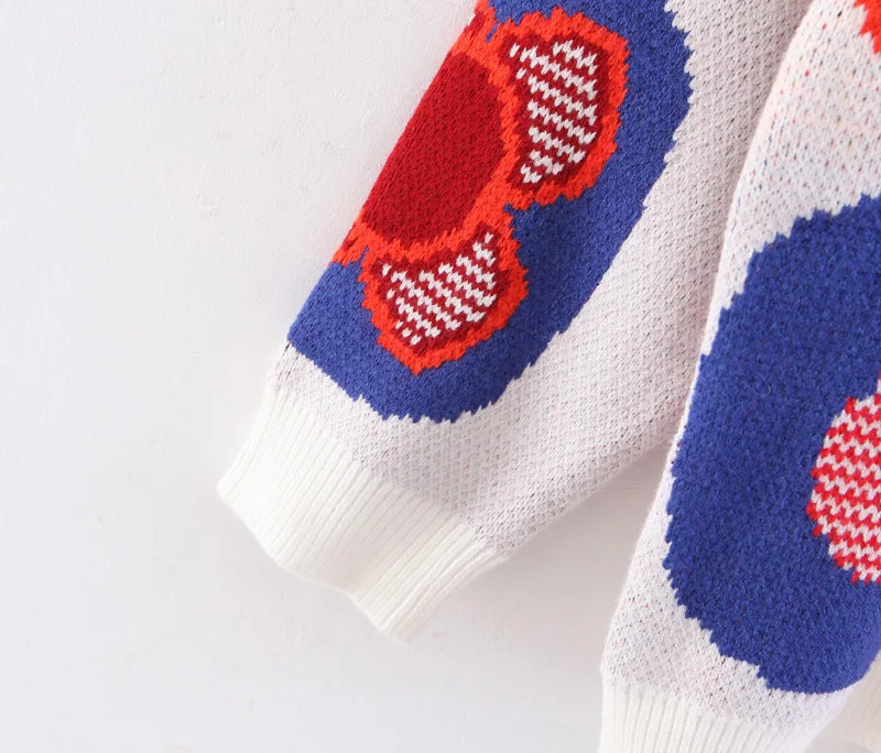 Women vintage multicolor knitted sweater long sleeve o neck stretchy pullovers retro female casual wear loose tops | Женская одежда