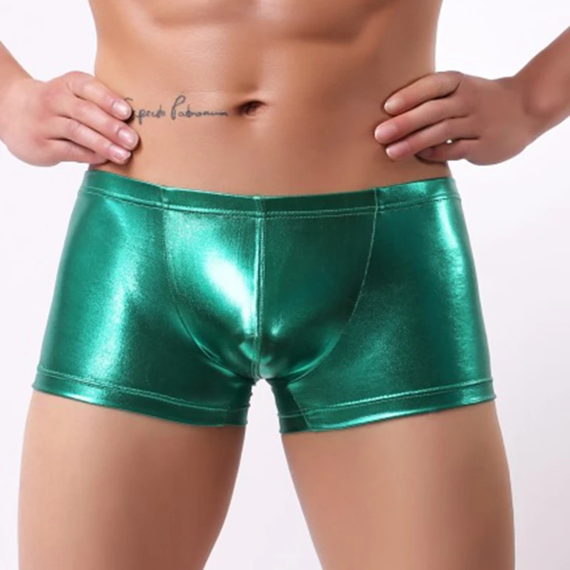 ПУ кожаное нижнее белье Для мужчин размера плюс M 3XL трусы боксеры с изображением s
