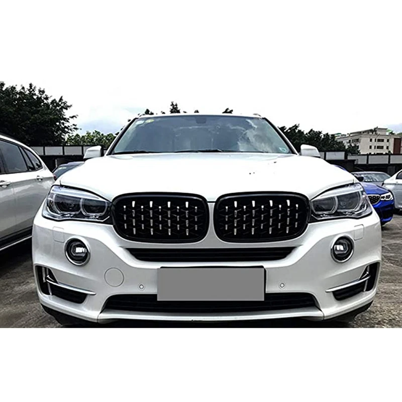 

Diamond Style ABS Front Racing Grille For-BMW X5 X6 F15 F16 F85 F86 Silver+Black