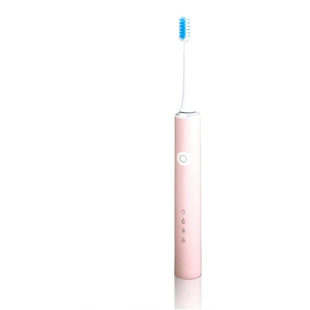 USB Rechargeable Electric Toothbrush Sonic Wave Rechargeable Top Quality Smart Chip Toothbrush Head Replaceable Whitening Health - Цвет: pink  color