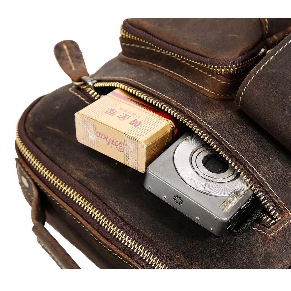 Роскошная сумка для IPAD из бычьей кожи Мужская крутая винтажная стильная