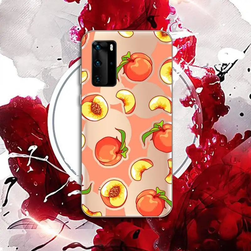 

peach Phone Case Transparent for Huawei P20 P30 P40 lite pro P smart 2019 honor 8x 10i