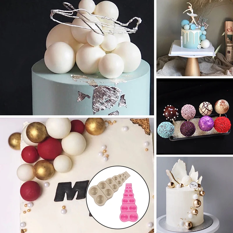 

Silicone Cake Model Chocolate Fudge Mold Large Small Multi Size Pearl Ball Shape DIY Baking Kitchen Tool Decoration^