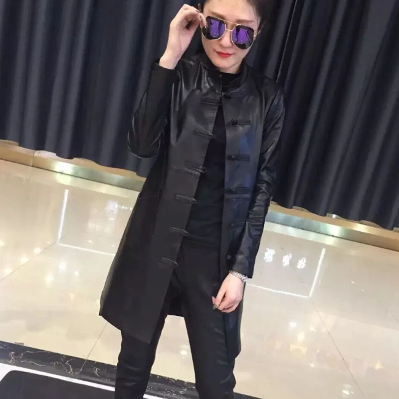 Женская куртка из натуральной кожи осенняя приталенная овечьей шкуры китайские