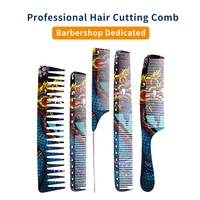 personalized cool professional hair cutting comb barber haircut handle flat top comb anti static hair comb distribute pick comb