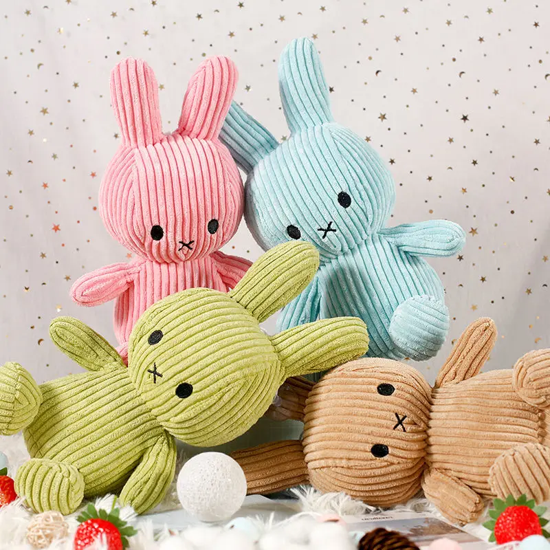 Kawaii симпатичная Милая полосатая тканевая Кукла Кролик игрушка девочка