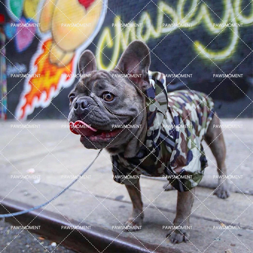 Камуфляжный дождевик с изображением французского бульдога одежда для домашних