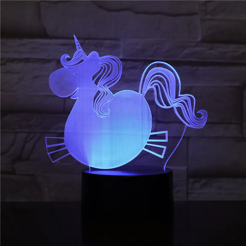 3d лампочка с большим животом единорог лошадь RGBw праздничное украшение