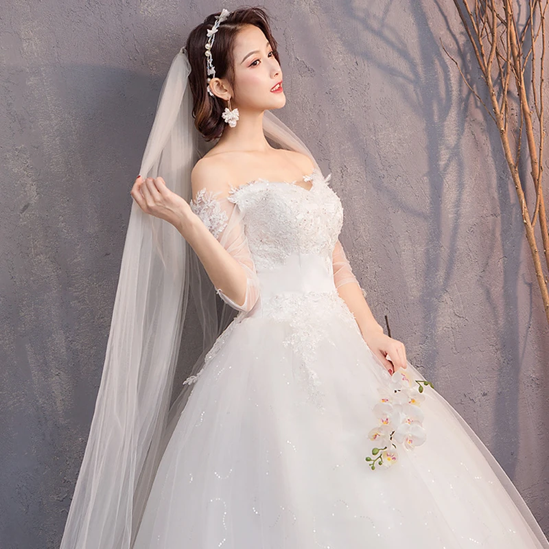 Элегантные Свадебные платья с аппликацией бальное платье v образным вырезом