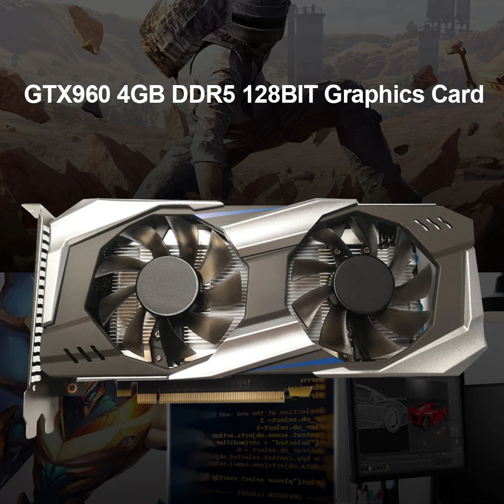 

Игровая графическая карта GTX960 4 ГБ GDDR5 128 бит, PCI-Express2.0 16X, видеокарта с двойным охлаждающим вентилятором, Компьютерный Аксессуар