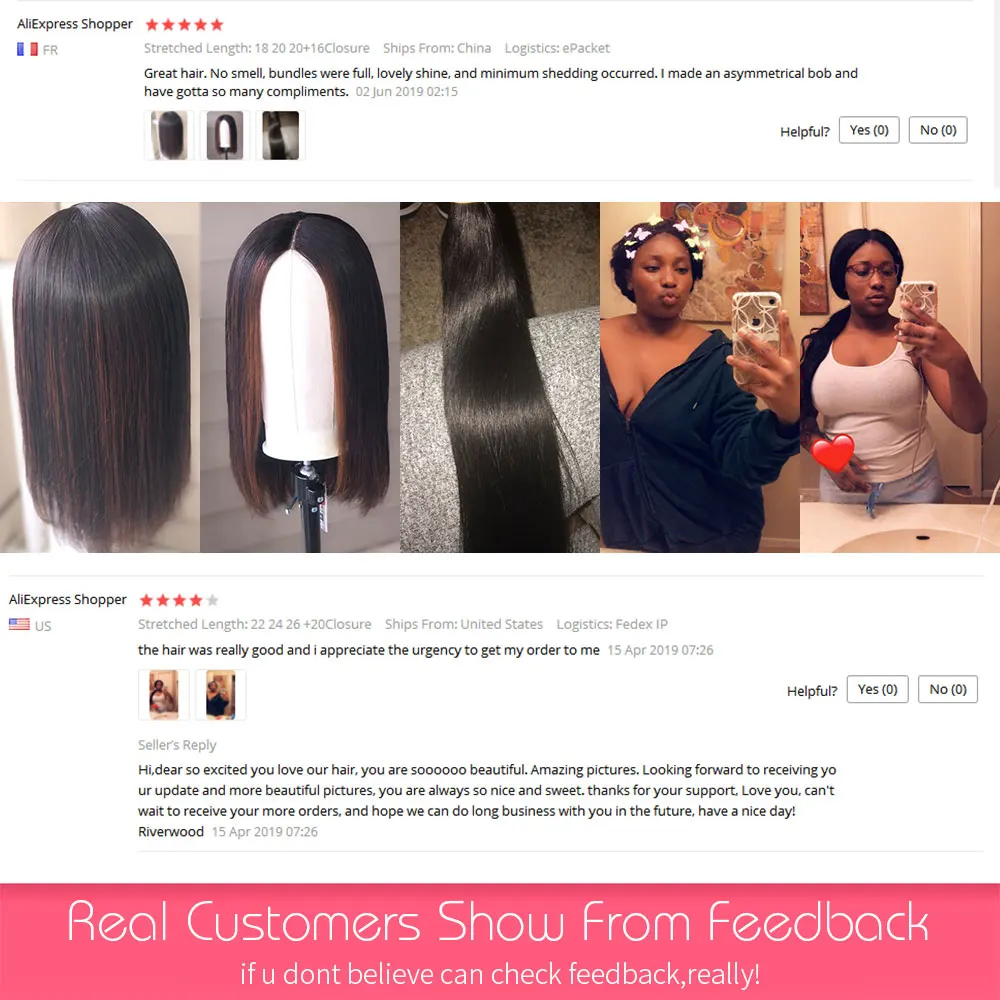 Бразильские прямые волосы 3 пряди Remy 100% человеческие волнистые пучки с 4x4