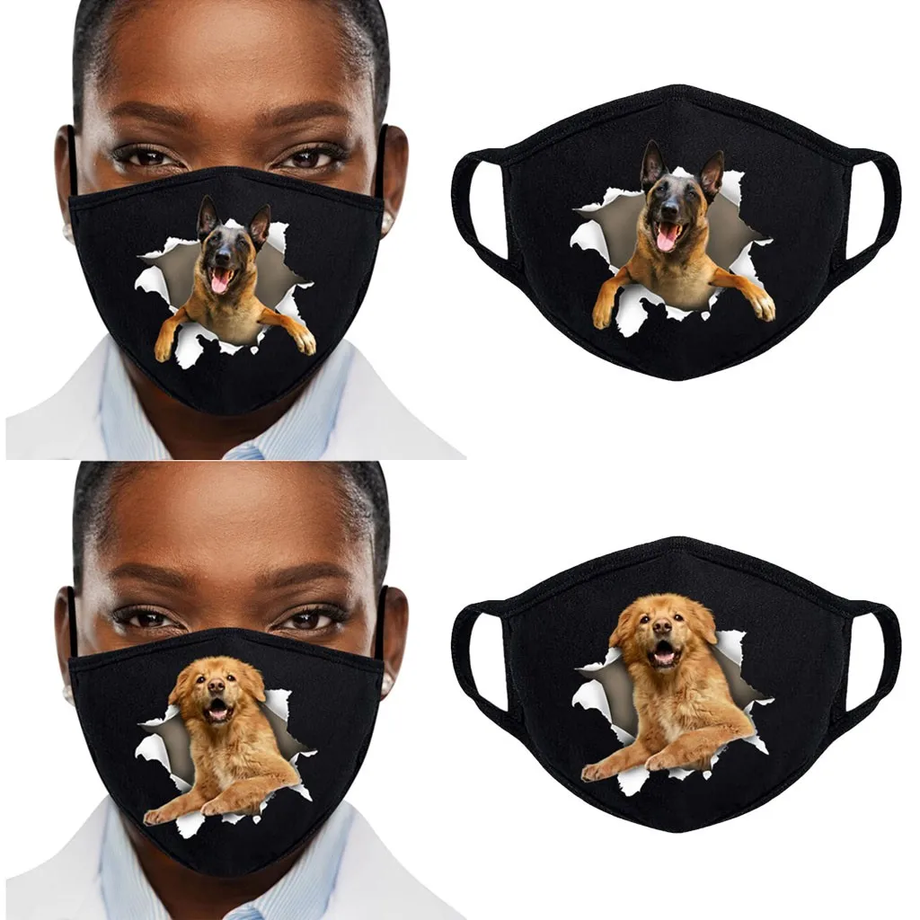 Маска с 3D рисунком собаки унисекс маска для женщин и мужчин лица новинка 2020