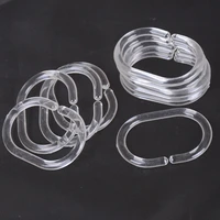12pcsset plastic clear c type bathroom shower curtain liner hook hooks rings approx 5 6 x 3 6cm