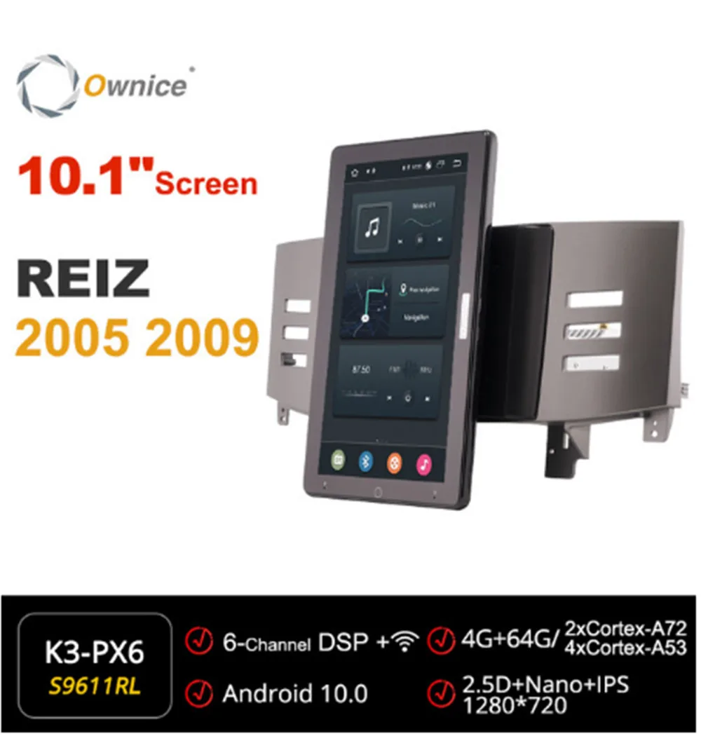 

1280*720 Android 10.0 Ownice 10.1 Inch Rotation Autoradio 1 Din forToyota REIZ 2005-2009 Car Radio Auto GPS Multimedia DSP IPS