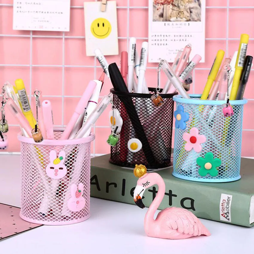 Desktop Decoration Pen Holder Container Storage Bucket Cute Flowers Avocado Fried Egg Pattern Holders Office Stationery | Канцтовары для