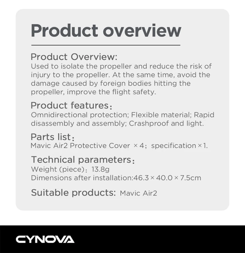 

Propeller Guard Protective Cover Quick Release Protector Cover Parts For DJI Mavic Air 2 Drone Accessories Parts