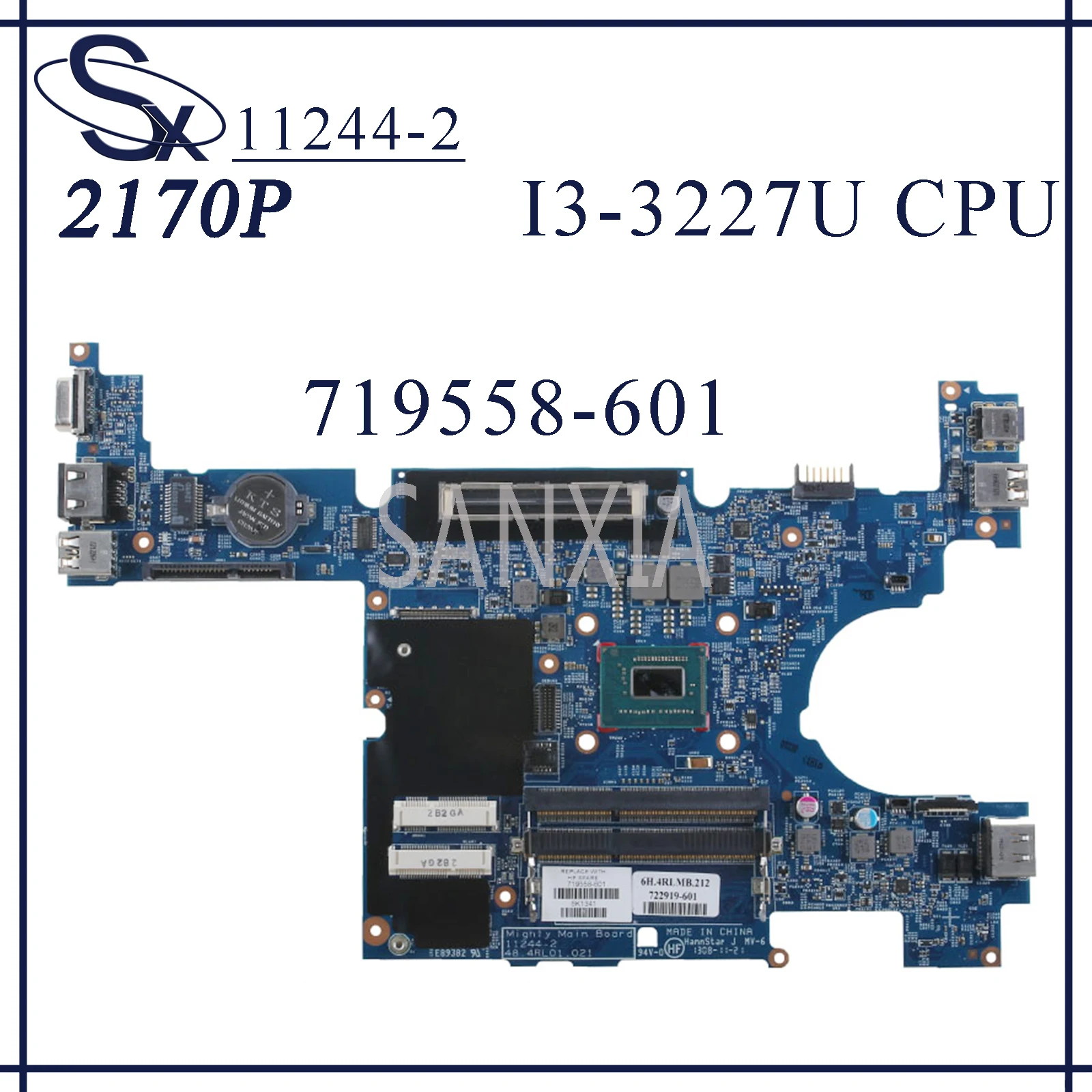 KEFU 11244-2 Laptop motherboard for HP 2170P original mainboard I3-3227U 719558-601