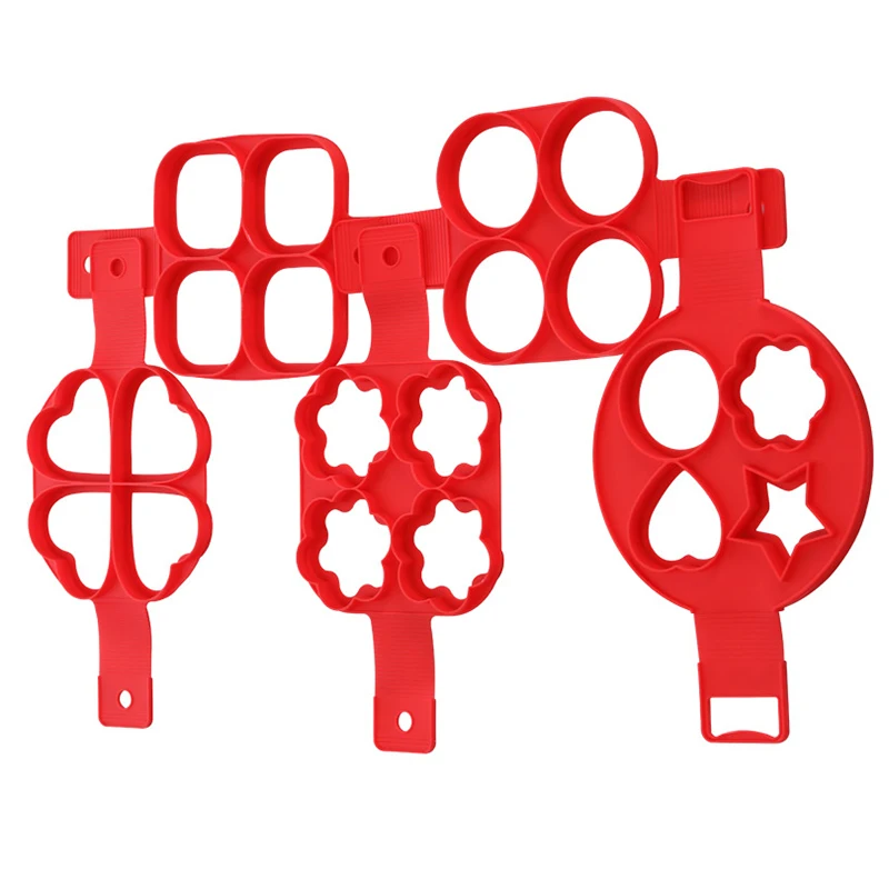 

Several Kinds Of Silicone Four Hole Egg Fryer Love Pancake Mold Silicone Rice Ball Grinding Tool Star Plum Egg Fryer