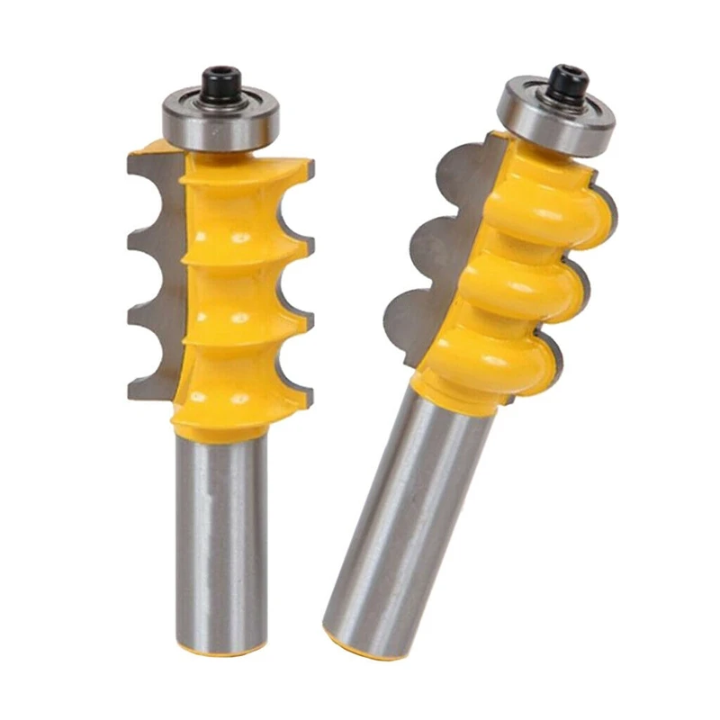 

GTBL 1/2 Inch Shank Triple Bead Triple Flute 2 Molding Router Bits DIY Woodworking Cutter