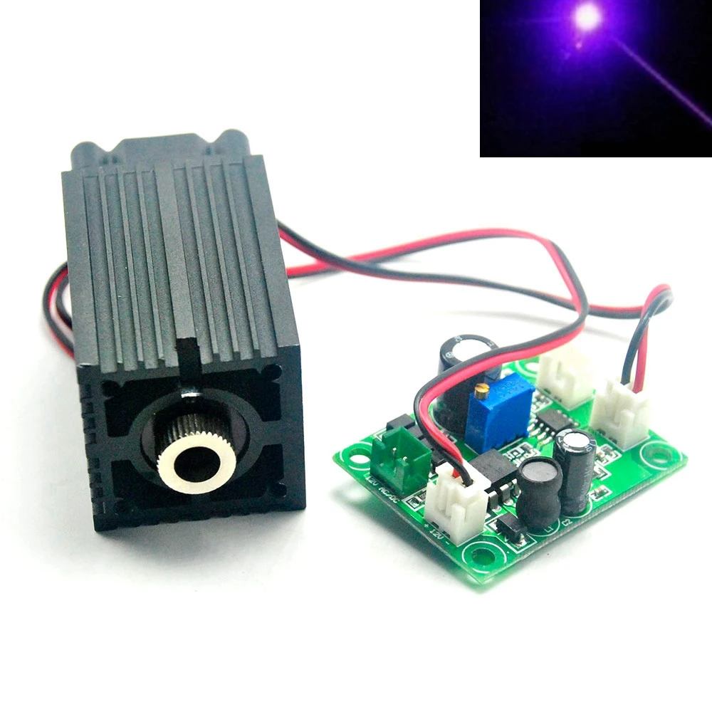 

Focusable 405nm 50mW Violet Blue Dot Laser Diode Module Point Lasers 12V with 12V Driver TTL Long-time Working