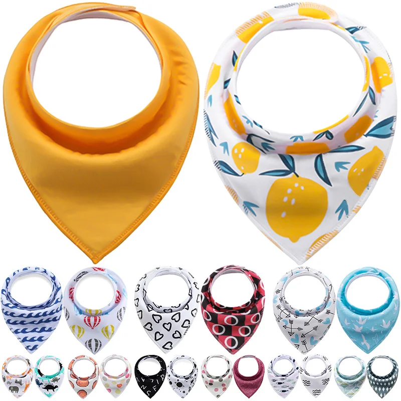 Хлопковые треугольные нагрудники для младенцев 2 шт./лот мальчиков и девочек