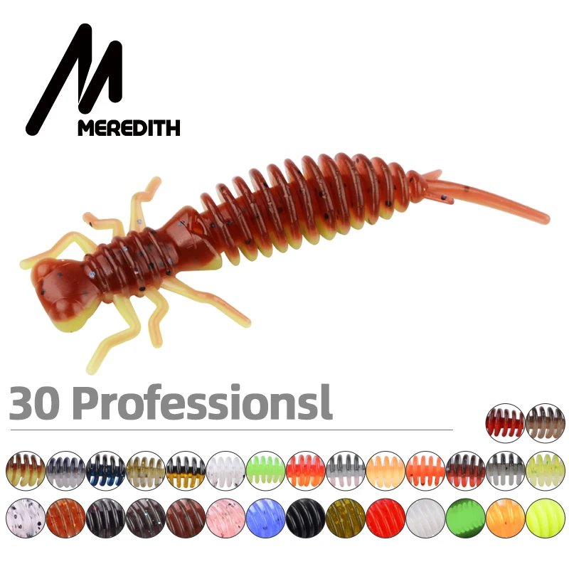 MEREDITH Larva Soft Lures 50mm 62mm 85mm Fishing Artificial Silicone Bass Pike Minnow Swimbait Jigging Plastic Baits Worm |
