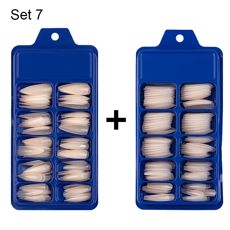 Wholesale 200pcs/box Press on False Nails Long Coffin Clear Stiletto Tips Full Cover DIY Acrylic Fake 10 Sizes | Красота и здоровье