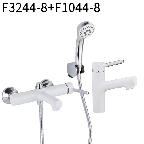 F3244-8F1044-8 Frap высокое качество белый смеситель для ванной комнаты Набор Смеситель для ванной кран с раковиной кран для раковины кран для воды grifo ducha - Цвет: F3244-8F1044-8