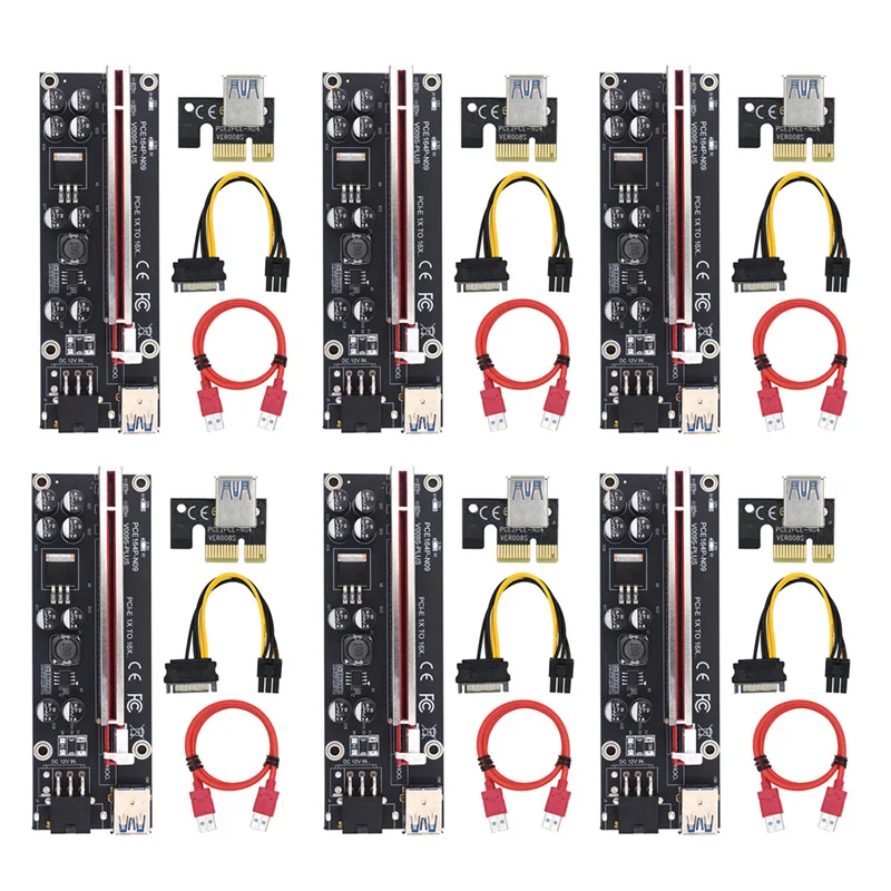 

Райзер-карта VER009S Plus PCI-E, 1X до 16X, USB 3,0, SATA