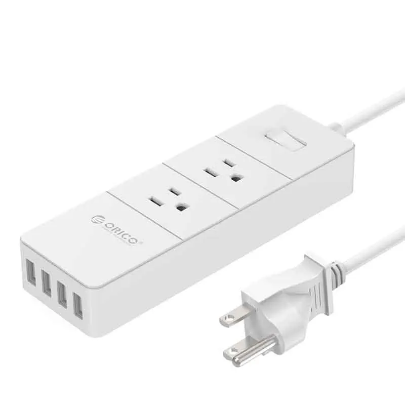 ORICO сетевой фильтр 2AC США вилка электронная розетка 4 USB порта многофункциональная домашняя офисная умная розетка удлинитель - Цвет: Белый